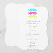CMY Mustaches (Letterpress style) Einladung (Vorne/Hinten)