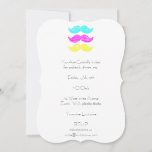 CMY Mustaches (Letterpress style) Einladung