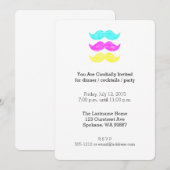 CMY Mustaches (Letterpress style) Einladung (Vorne/Hinten)