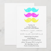 CMY Mustaches (Letterpress style) Einladung (Vorne/Hinten)