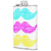 CMY Mustaches (Letterpress style) Flachmann (Links)