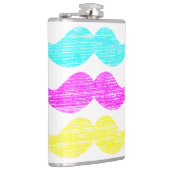 CMY Mustaches (Letterpress style) Flachmann (Rechts)