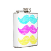 CMY Mustaches (Letterpress style) Flachmann (Rechts)