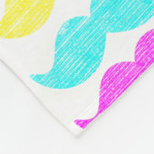 CMY Mustaches (Letterpress style) Fleecedecke (Ecke)