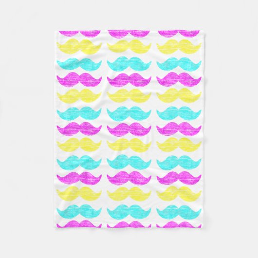 CMY Mustaches (Letterpress style) Fleecedecke (Vorderseite)