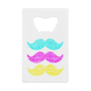 CMY Mustaches (Letterpress style) Geldbeutel Flaschenöffner
