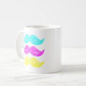 CMY Mustaches (Letterpress style) Kaffeetasse (Vorderseite Links)