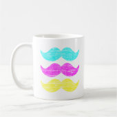 CMY Mustaches (Letterpress style) Kaffeetasse (Links)