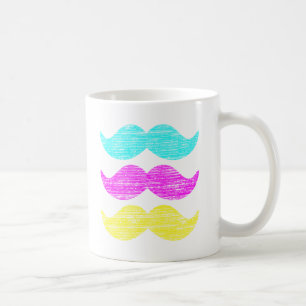 CMY Mustaches (Letterpress style) Kaffeetasse