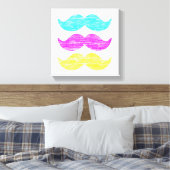CMY Mustaches (Letterpress style) Leinwanddruck (Insitu (Schlafzimmer))