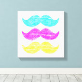CMY Mustaches (Letterpress style) Leinwanddruck (Insitu (Holzboden))