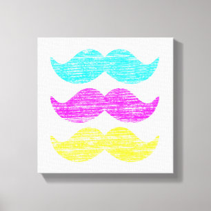 CMY Mustaches (Letterpress style) Leinwanddruck