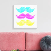 CMY Mustaches (Letterpress style) Leinwanddruck (Insitu (Wohnzimmer))