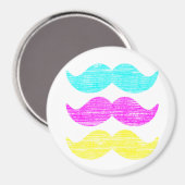 CMY Mustaches (Letterpress style) Magnet (Vorderseite/Rückseite)