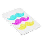 CMY Mustaches (Letterpress style) Magnet (Rechte Seite)