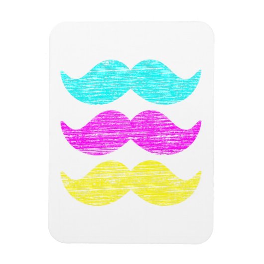 CMY Mustaches (Letterpress style) Magnet (Vertikal)