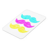 CMY Mustaches (Letterpress style) Magnet (Linke Seite)