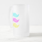 CMY Mustaches (Letterpress style) Mattglas Bierglas (Vorderseite Links)