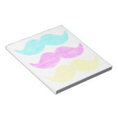 CMY Mustaches (Letterpress style) Notizblock (angewinkelt)