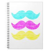 CMY Mustaches (Letterpress style) Notizblock (Vorderseite)