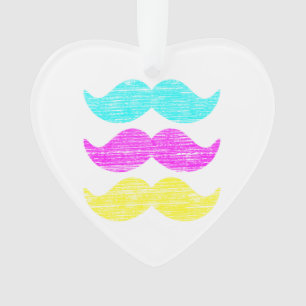 CMY Mustaches (Letterpress style) Ornament