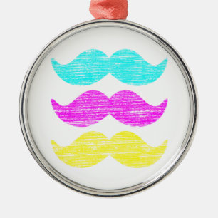 CMY Mustaches (Letterpress style) Ornament Aus Metall