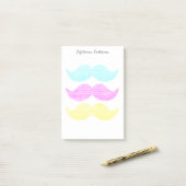 CMY Mustaches (Letterpress style) Post-it Klebezettel (Auf Schreibtisch)