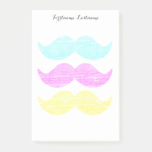 CMY Mustaches (Letterpress style) Post-it Klebezettel