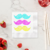 CMY Mustaches (Letterpress style) Räume Serviette (Beispiel)