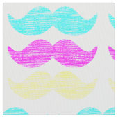 CMY Mustaches (Letterpress style) Stoff (Nahaufnahme)