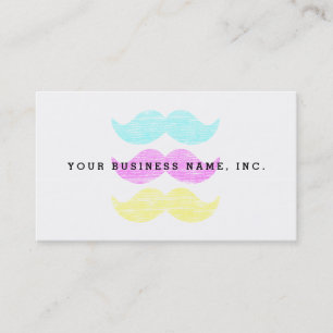 CMY Mustaches (Letterpress style) Visitenkarte