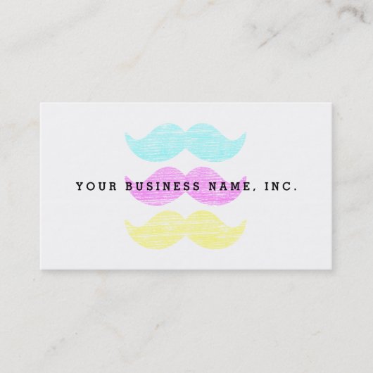 CMY Mustaches (Letterpress style) Visitenkarte (Vorderseite)