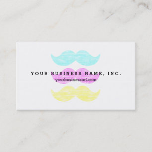 CMY Mustaches (Letterpress style) Visitenkarte