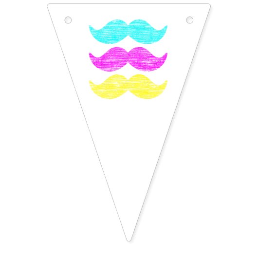 CMY Mustaches Wimpelkette (Erste Fahne)
