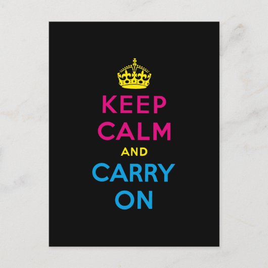 CMYK behalte Ruhe und setzt fort Postkarte (Vorderseite)