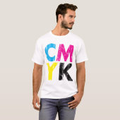 CMYK beunruhigte Staplungsart Shirt (Vorne ganz)