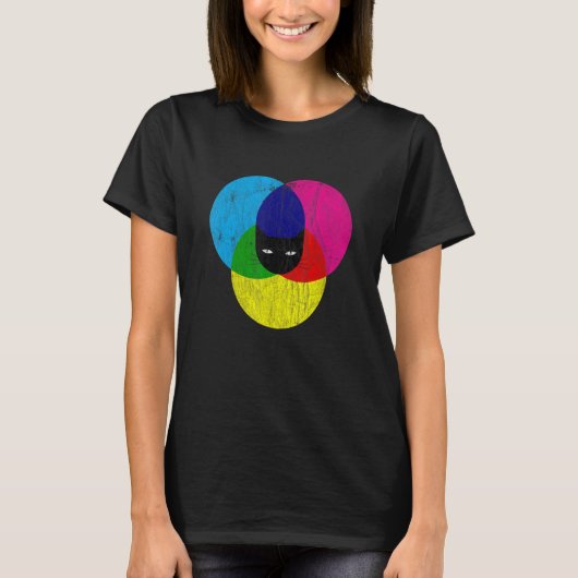 CMYK Cat Designer T-Shirt (Vorderseite)