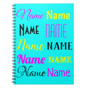 CMYK cyan-blaues personalisiertes Namensgeschenk Notizblock