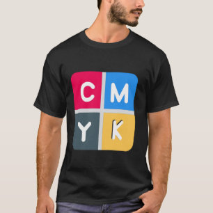 CMYK Cyan, Magenta, Gelb und Schlüssel T-Shirt