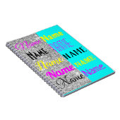 CMYK Cyber und Silberner Glitzer personalisiertes Notizblock (Rechte Seite)