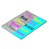 CMYK Cyber und Silberner Glitzer personalisiertes Notizblock (Linke Seite)