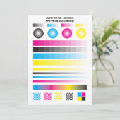 CMYK-Farblinien der Drucker-Testseite Einladung (Stehend Vorderseite)