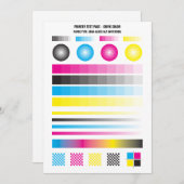 CMYK-Farblinien der Drucker-Testseite Einladung (Vorne/Hinten)