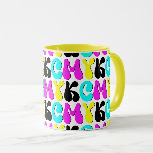 CMYK Funky Graphic Designer Tasse (VorderseiteRechts)