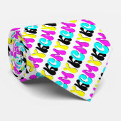 CMYK Funky Retro Krawatte (Gerollt)