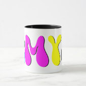 CMYK Funky Retro Monogram Tasse (Zentrum)