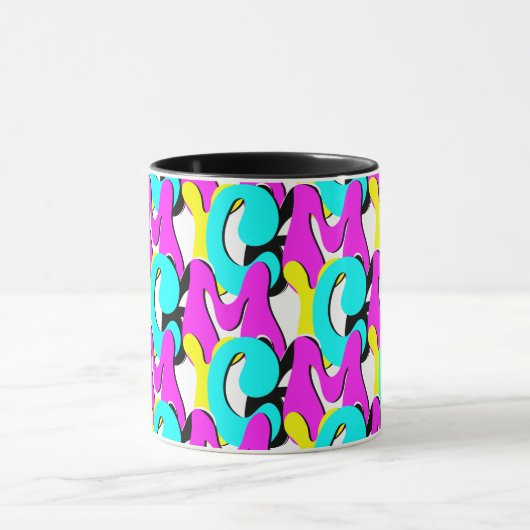 CMYK Funky Retro Tasse (Zentrum)