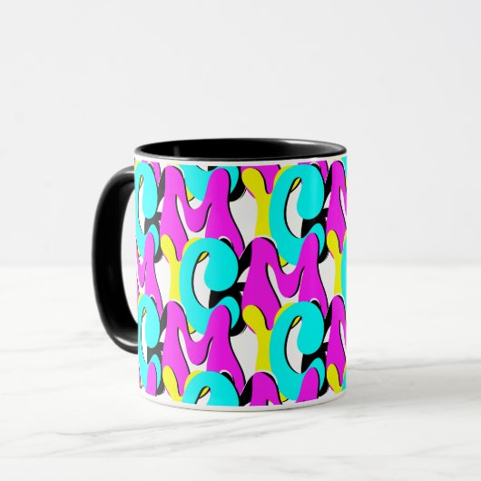 CMYK Funky Retro Tasse (Vorderseite Links)