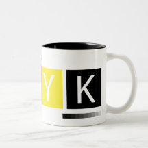 CMYK Grafikdesigner Drucker Zweifarben-Kaffeetasse