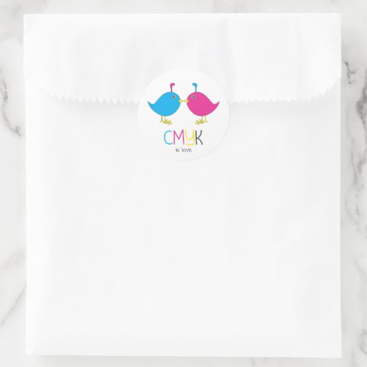 cmyk ist Liebe Aufkleber (Tasche)